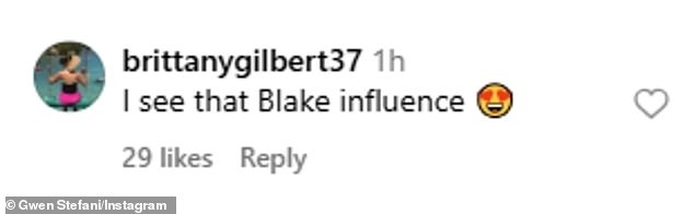 Instagram user @brittanygilbert37 agreed: 'I see that Blake influence'