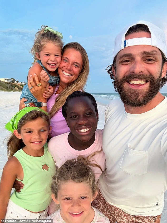 Thomas Rhett and his wife Lauren Gregory Akins always planned on having five children, and they revealed their dream officially came true on Tuesday (posted August 7)