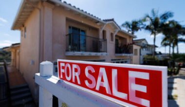 A residential home for sale sign is shown in California