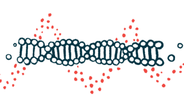 An illustration showing a part of double helix DNA.