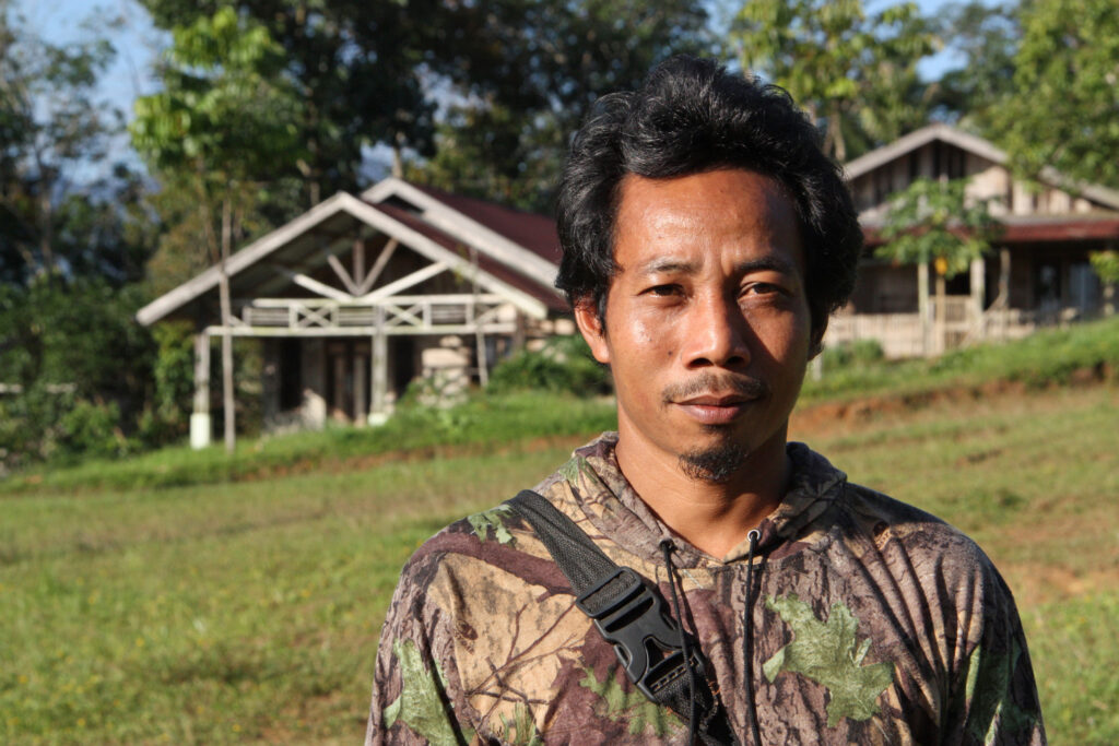 Sumitro works as a forest ranger in Lubuk Raya, where some of the last Tapanuli orangutans live. The apes risk becoming isolated by the construction of the nearby Batang Toru dam. Credit: Nicholas Kusnetz/Inside Climate News