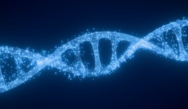 An illustration of DNA in a digital futuristic style