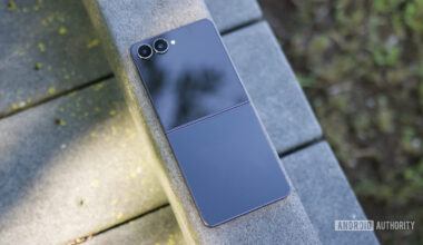 The back of the Galaxy Z Flip 7 unfolded.