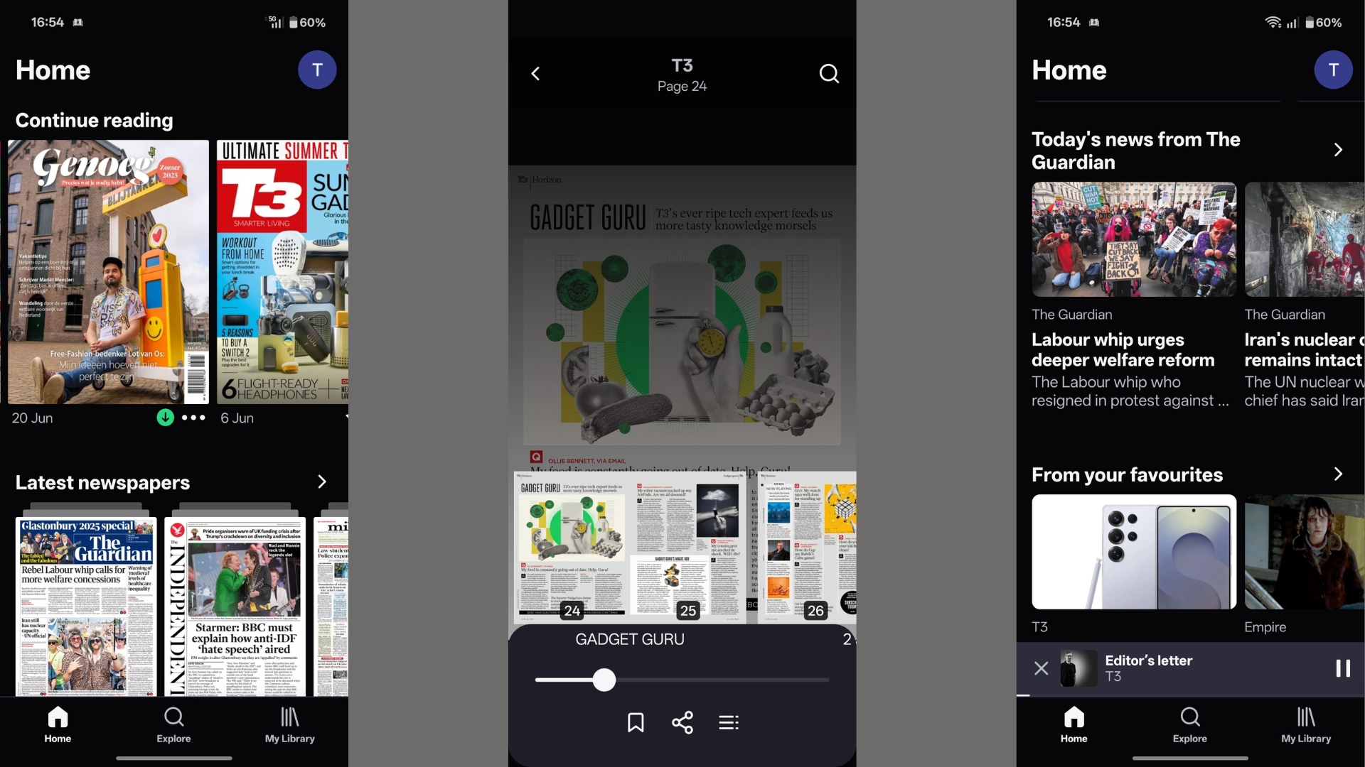 The Readly app interface