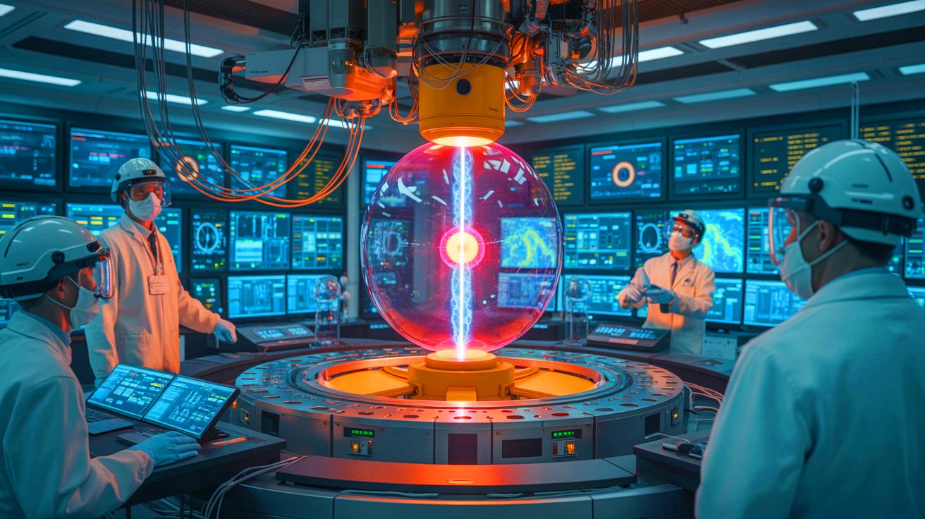 Illustration of a fusion experiment at Los Alamos National Laboratory utilizing the THOR window system.