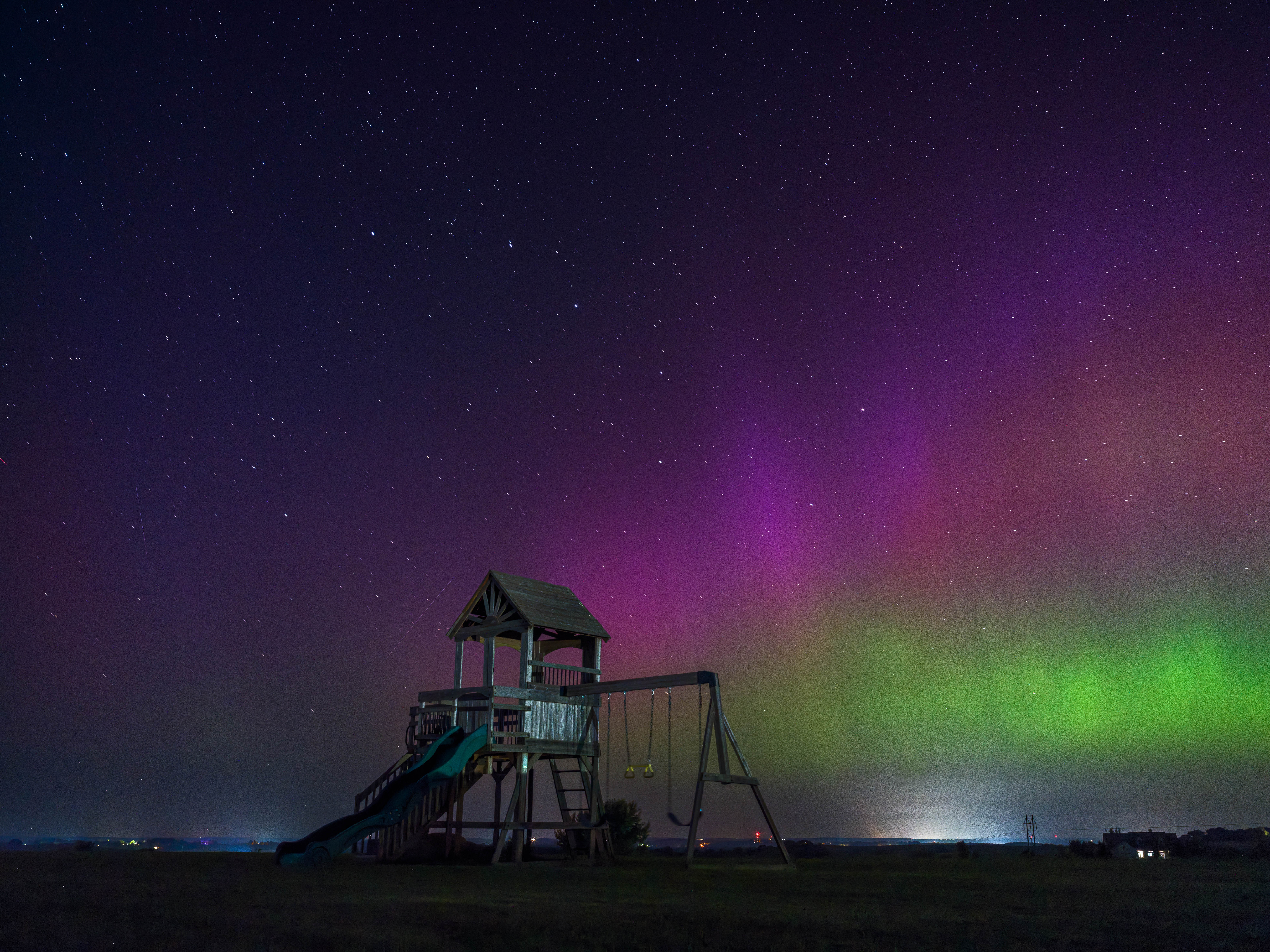 Rare Northern Lights Display in Southern Wisconsin, Monroe, USA - 14 Sep 2025