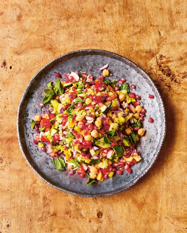 A colourful plate of food