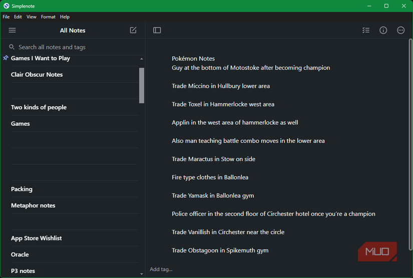 Simplenote App on Windows