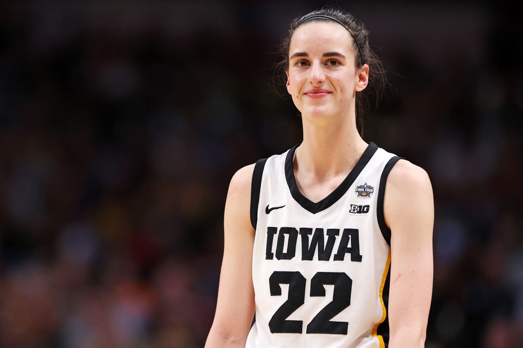 Caitlin Clark #22 of the Iowa Hawkeyes reacts during the second half against the LSU Lady Tigers during the 2023 NCAA Women's Basketball Tournament championship game at American Airlines Center on April 02, 2023 in Dallas, Texas. (Photo by Maddie Meyer/Getty Images)