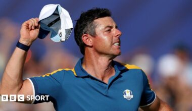 Rory McIlroy pictured at the 2023 Ryder Cup in Rome