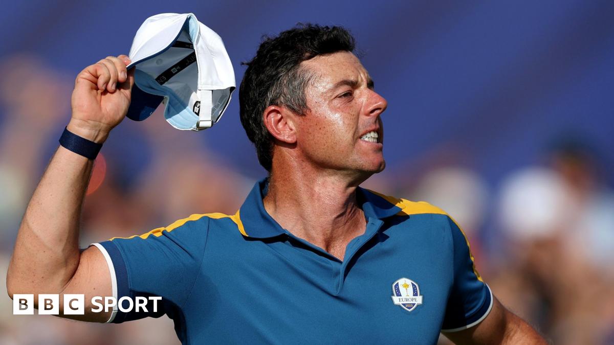 Rory McIlroy pictured at the 2023 Ryder Cup in Rome