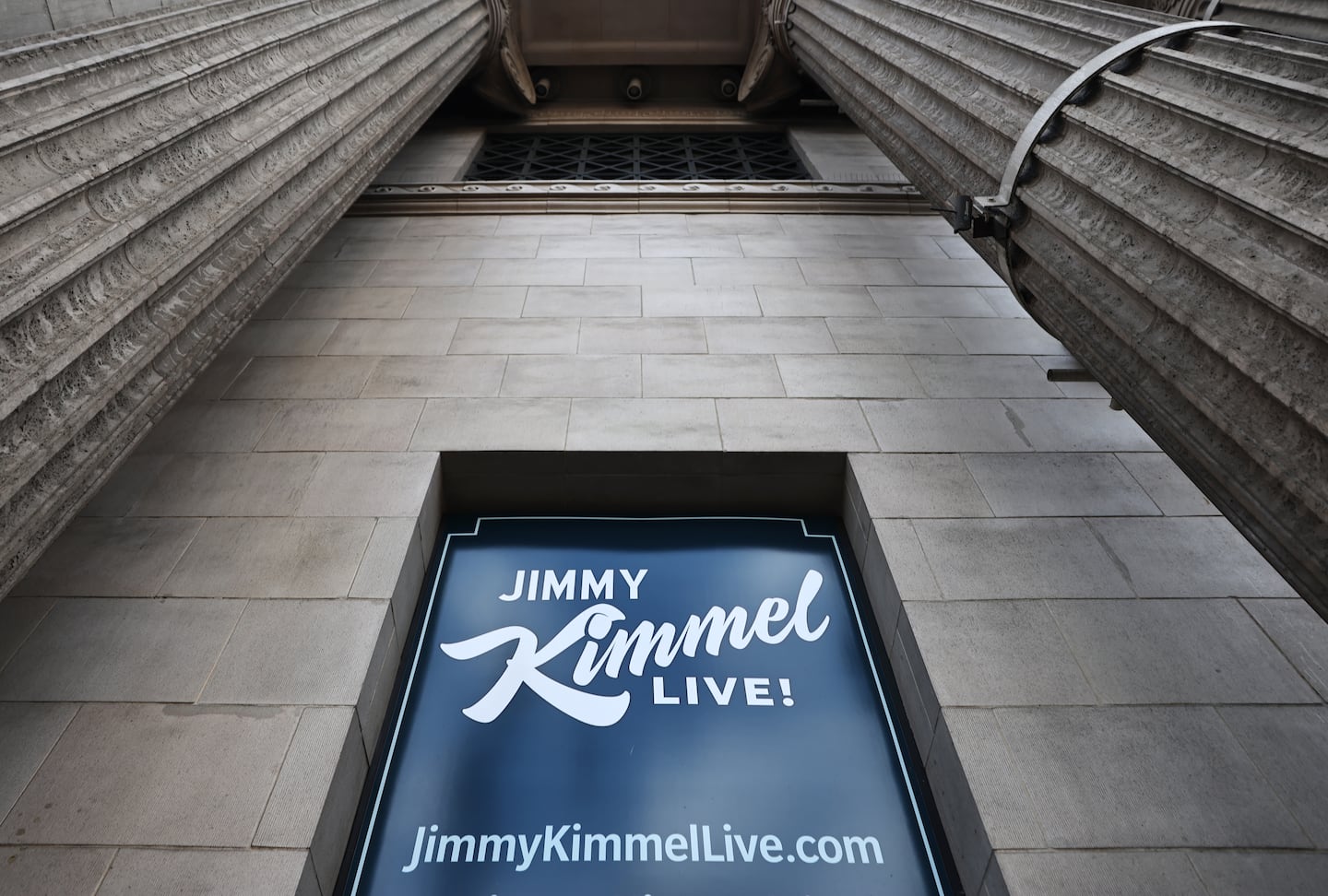 A general view of the El Capitan Entertainment Centre where the "Jimmy Kimmel Live!" show is performed in Hollywood on Sept. 18, 2025 in Los Angeles, California.