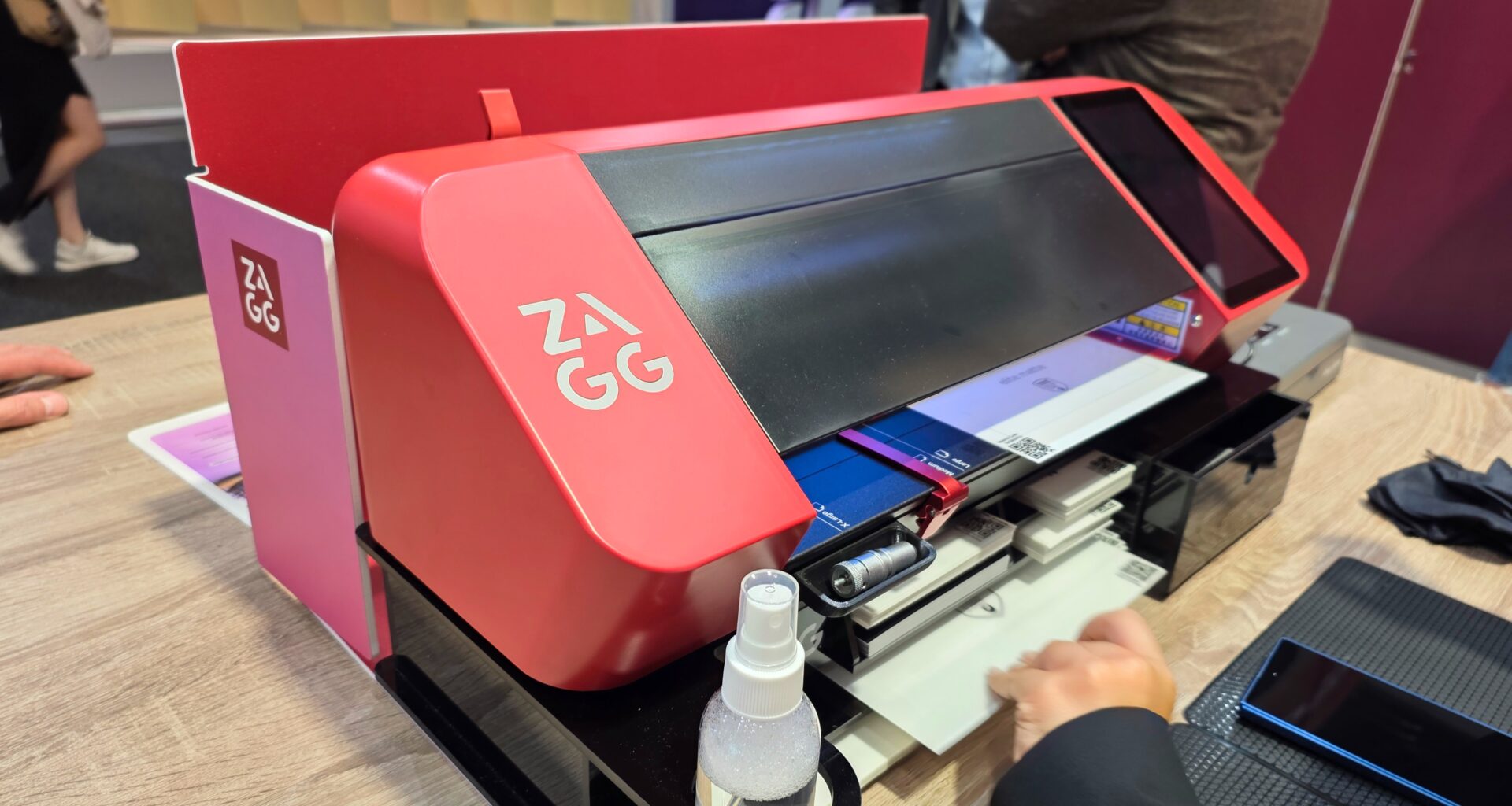 Zagg's On Demand screen protector machine cutting film for a Samsung Galaxy Z Fold 7.