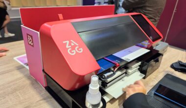 Zagg's On Demand screen protector machine cutting film for a Samsung Galaxy Z Fold 7.