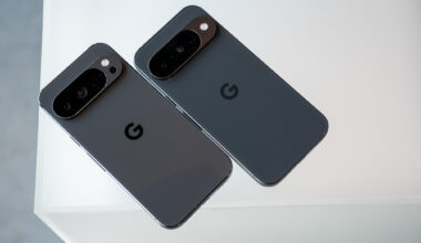 Comparing the obsidian colorsways of the Google Pixel 10 with the obsidian Google Pixel 10 Pro