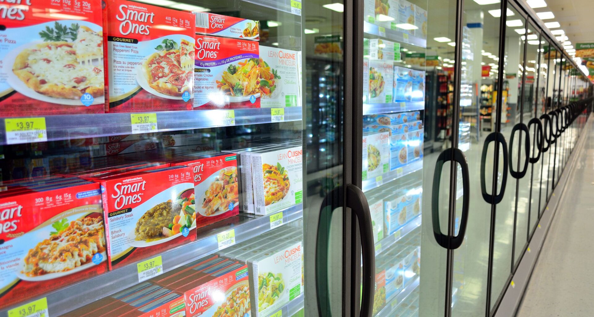 Refrigerators in supermarket