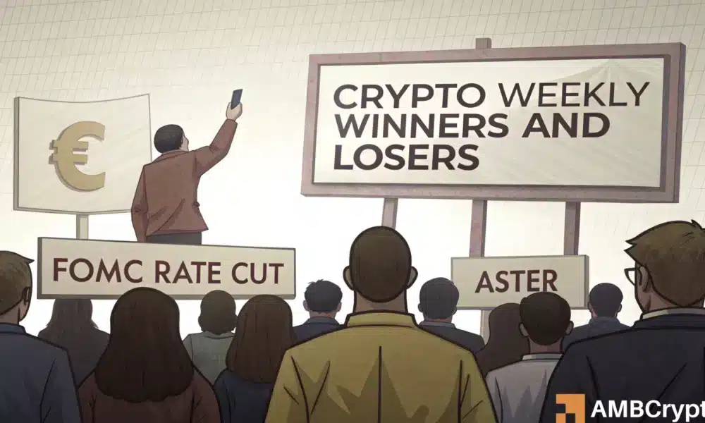 Crypto market’s weekly winners and losers – ASTER, DEXE, FARTCOIN, SPX