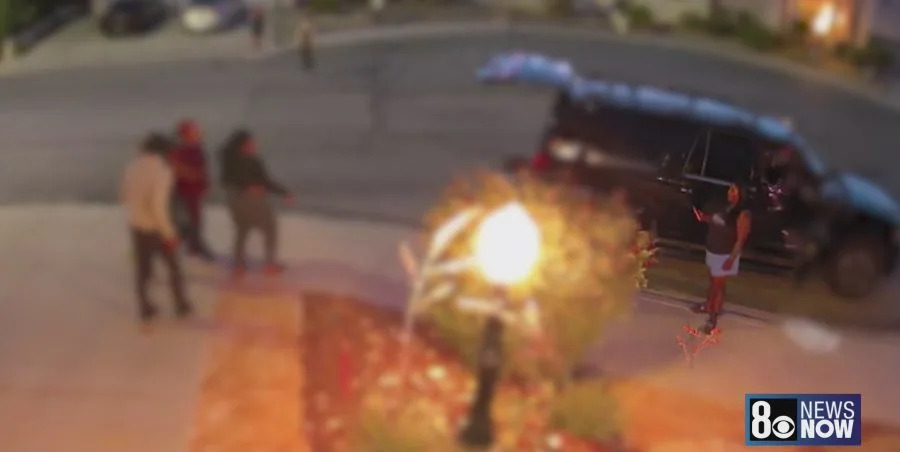 <em>Kara Matthews provided a video of a hostile encounter with some teens, which she said occurred on Mother’s Day. (KLAS)</em>