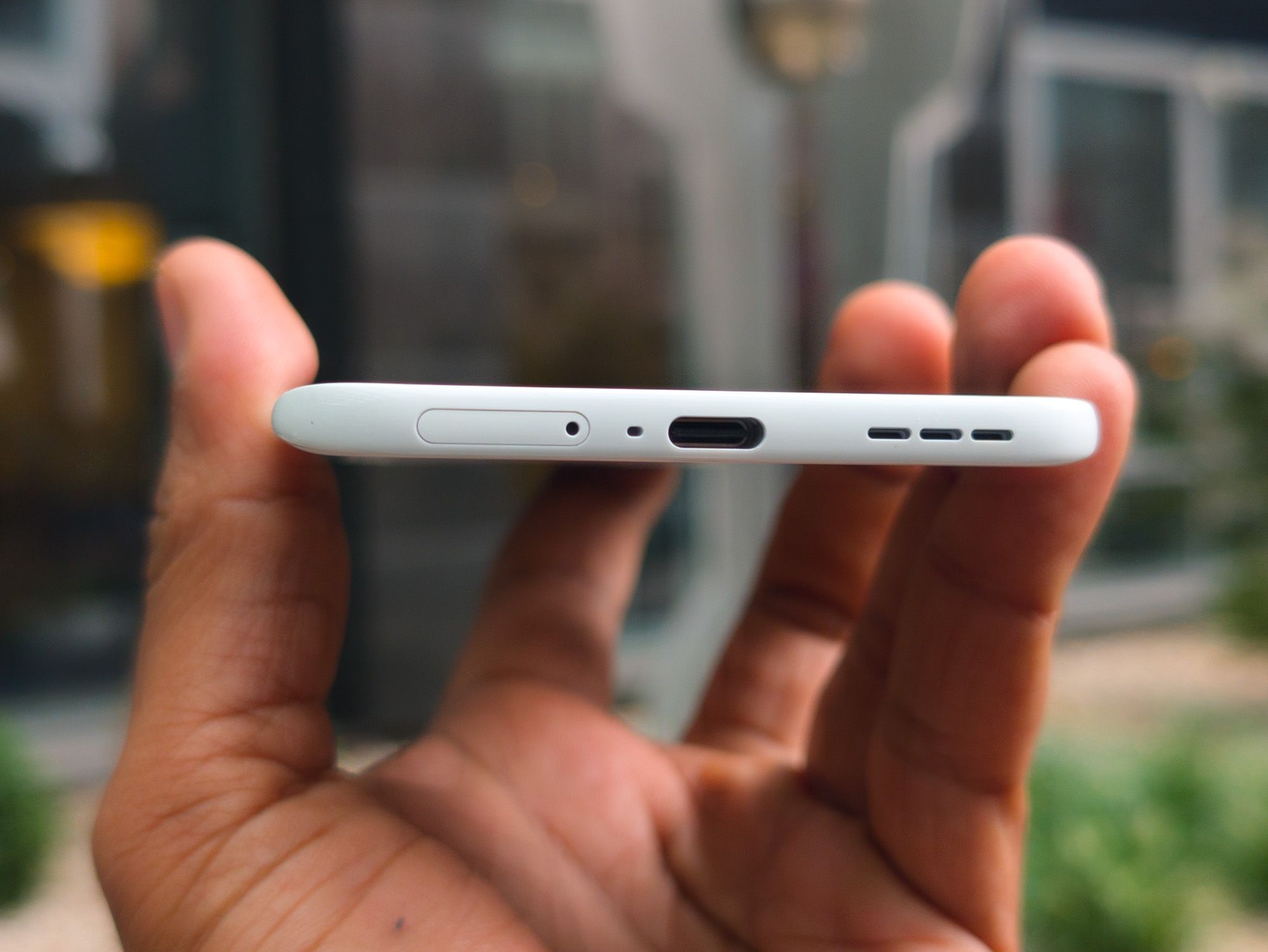 Photo of the Tecno Spark Slim / Pova Slim in Lunar White captured on the Google Pixel 10 Pro