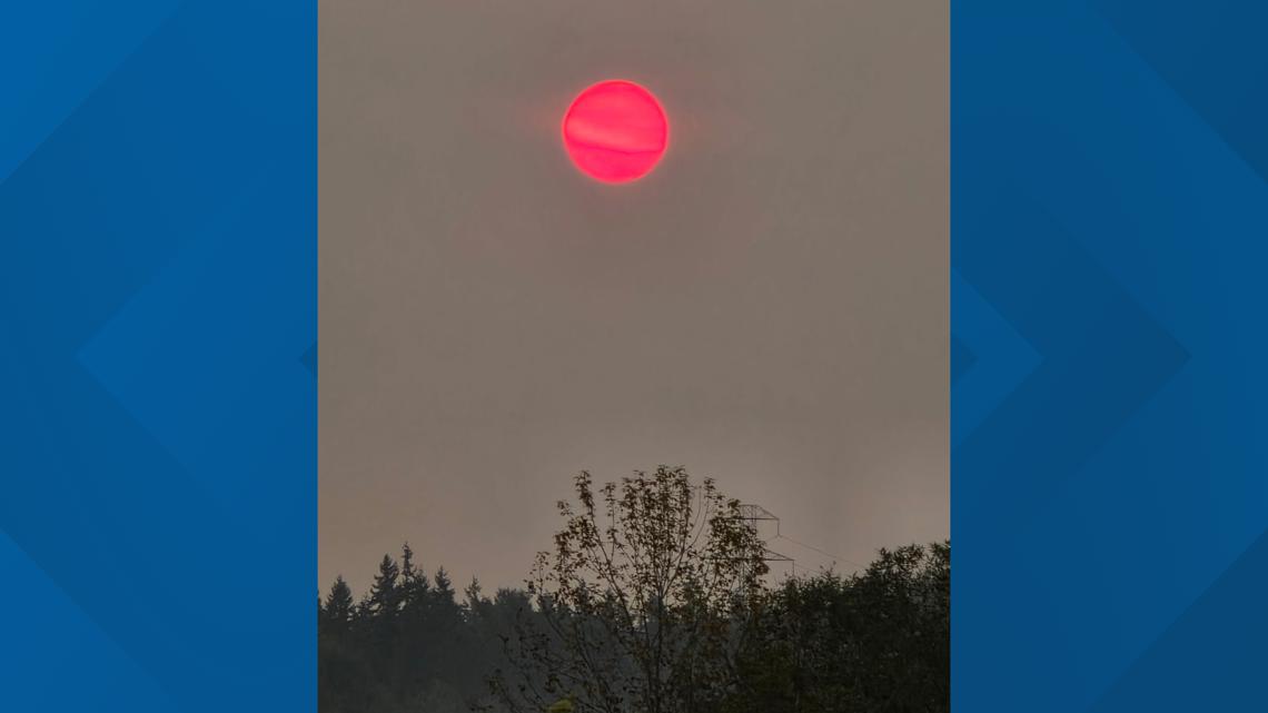 Wildfire smoke causes red moon, hazy skies over western Washington