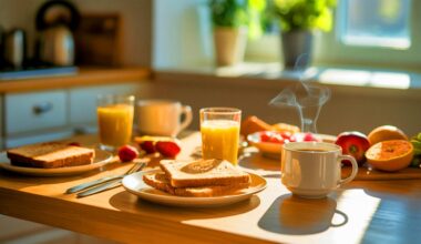 Illustration of the impact of breakfast timing on health and longevity.