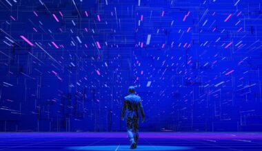 Artificial intelligence data collection scene, 3D rendering