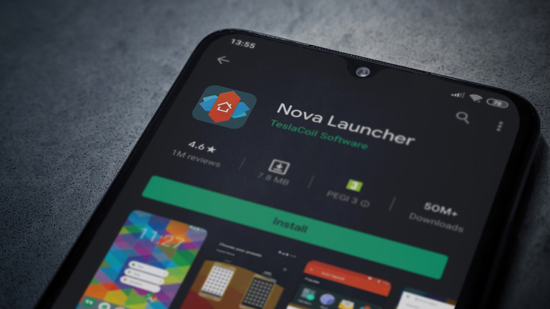 Nova launcher app on the app store before it was sold