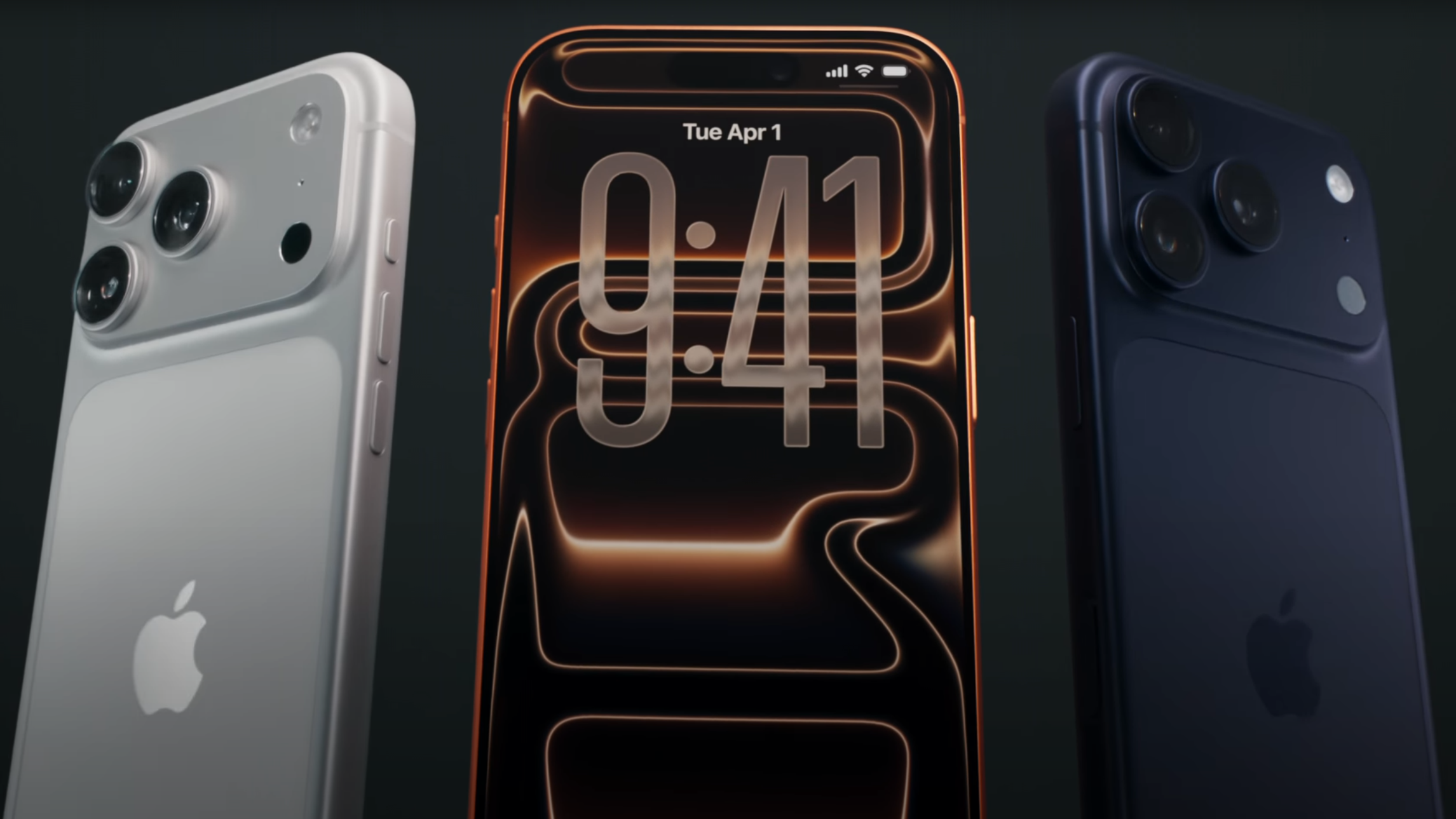 Render of the iPhone 17 Pro in all three colors from announcement