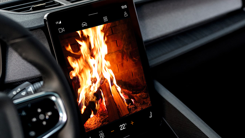 Car Fire Place app on Android Automotive