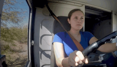 Rural Carrier driving vehicle.