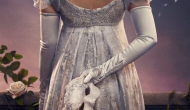 person in a white dress holding a mask