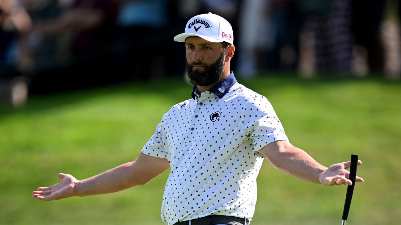 Jon Rahm barks at marshal during first round at Spanish Open