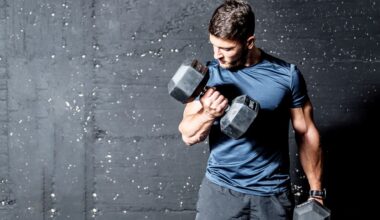 Man performing.a dumbbell bicep curl
