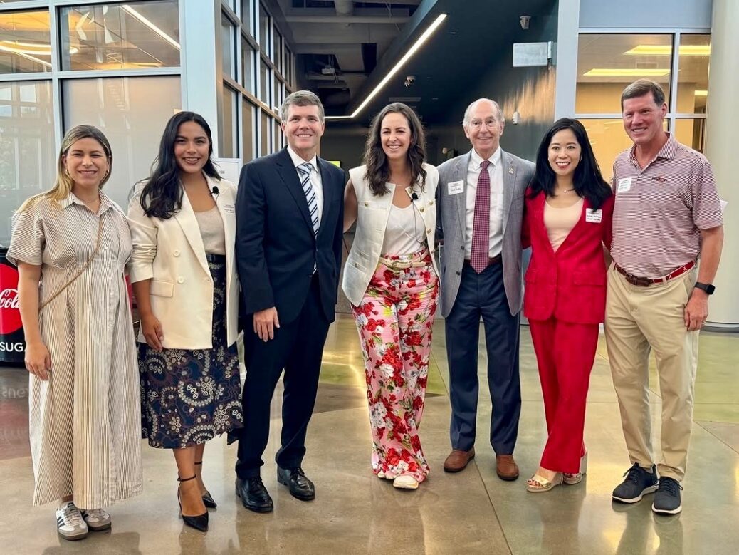 From left to right: Adriana Gadala-Maria (Halogen Sr. Associate), Ashley Balla (Halogen Partner), Walt Maddox (Mayor of Tuscaloosa), Jesse Draper (Founder and General Partner of Halogen Ventures), Young Boozer (Alabama State Treasurer), Jennifer Mandelbaum (Halogen Partner), Gordon Martin (Director, University of Alabama)