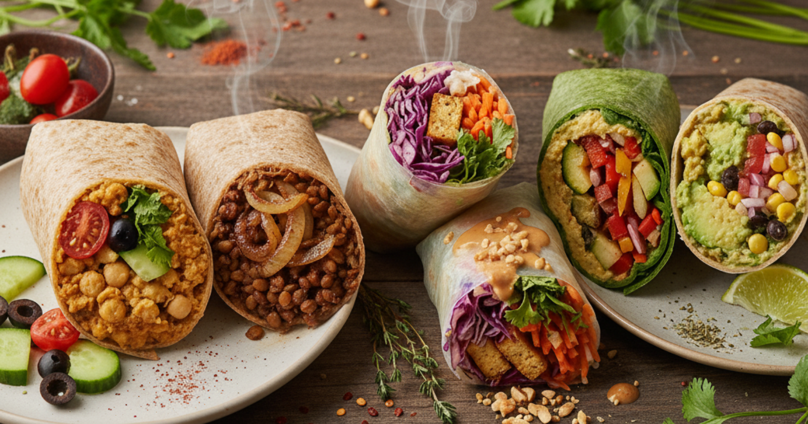 5 healthy vegan wraps for easy weekday lunches