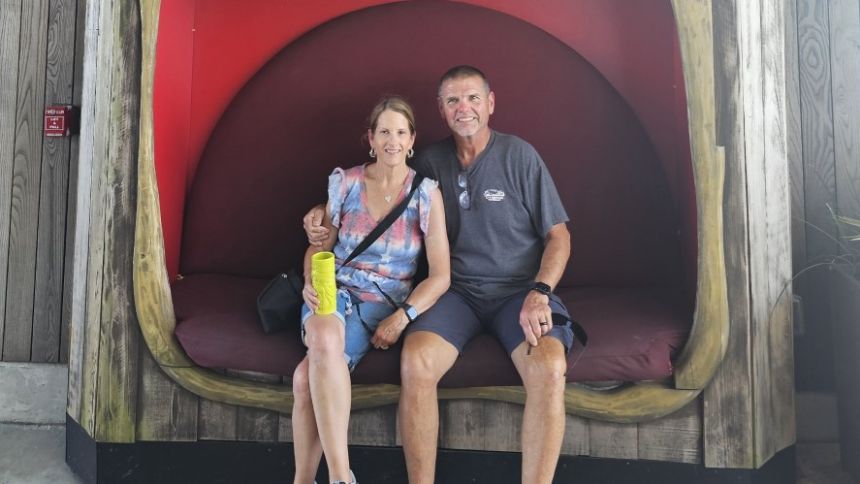 Janet McCaskill and her husband, Barry, in September 2024. They both found success using compounded weight-loss drugs when branded versions weren't covered by insurance.