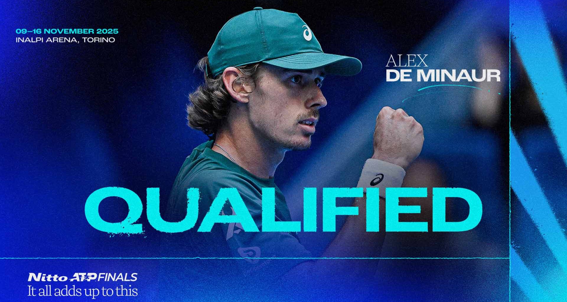 Alex de Minaur will compete in the Nitto ATP Finals for the second consecutive season.