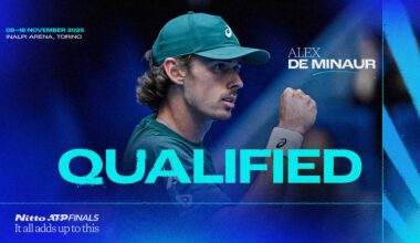 Alex de Minaur will compete in the Nitto ATP Finals for the second consecutive season.