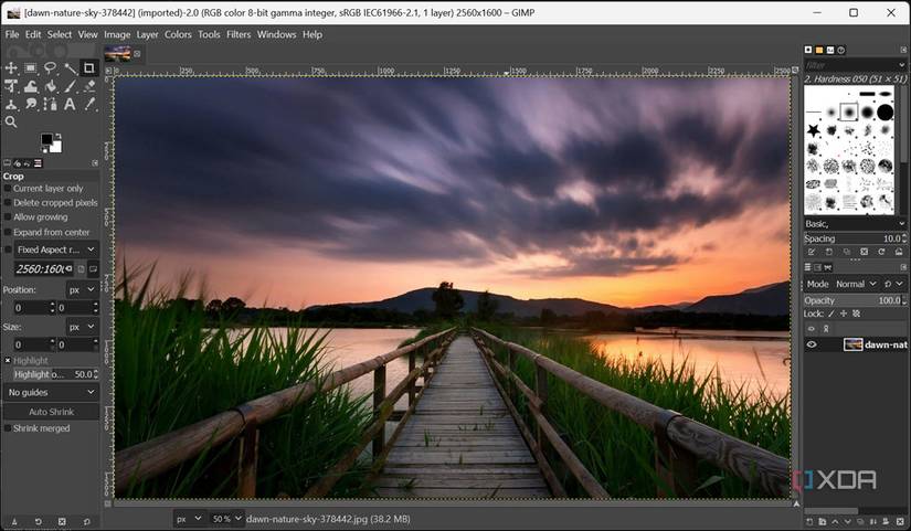 Screenshot of editing image using GIMP Portable