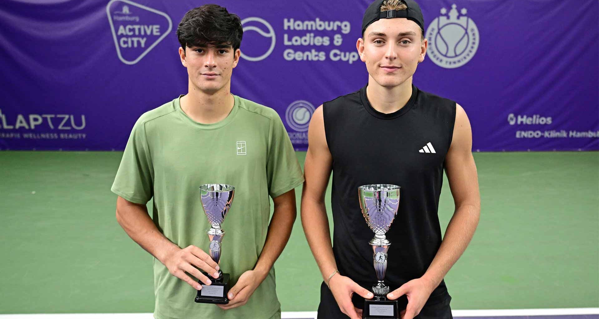 Federico Cina and Justin Engel (right) on Sunday contested the youngest combined Challenger final in 22 years.