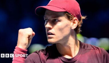 Jannik Sinner celebrates victory over Alexander Bublik