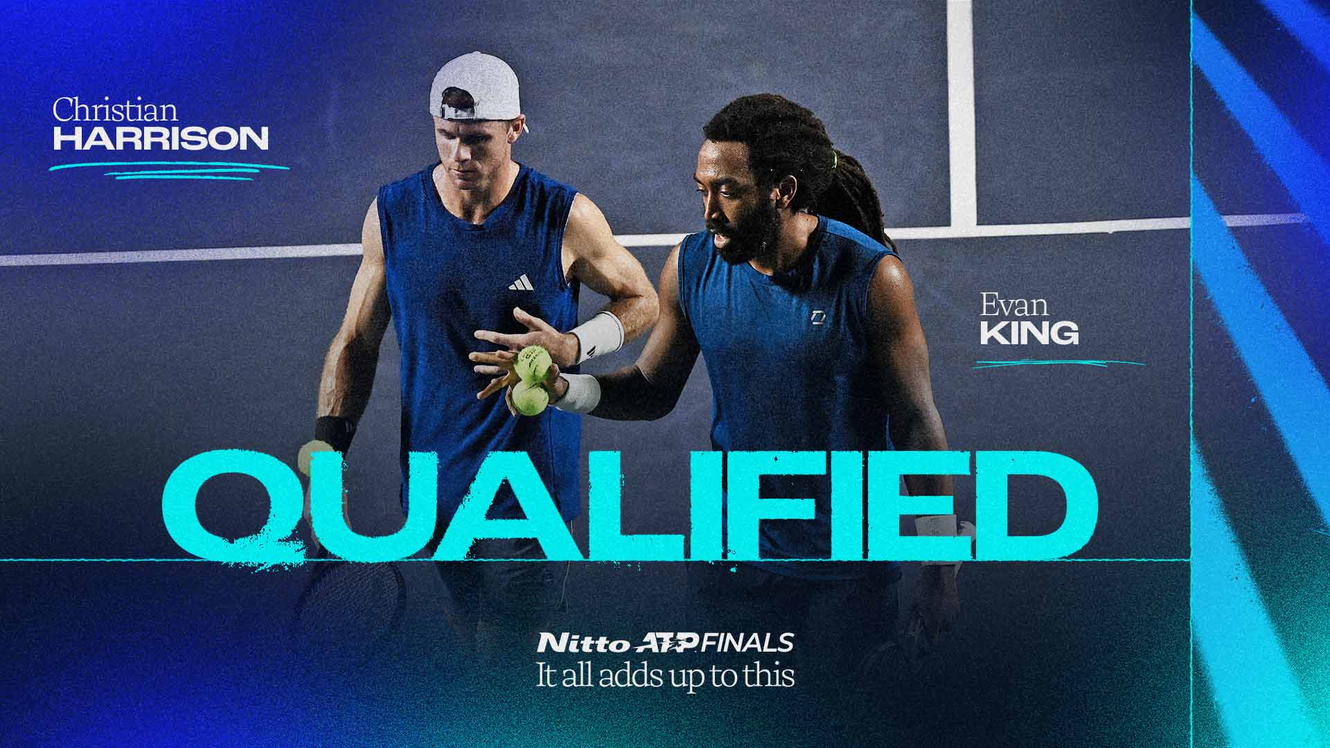 Christian Harrison and Evan King will compete in the Nitto ATP Finals for the first time.