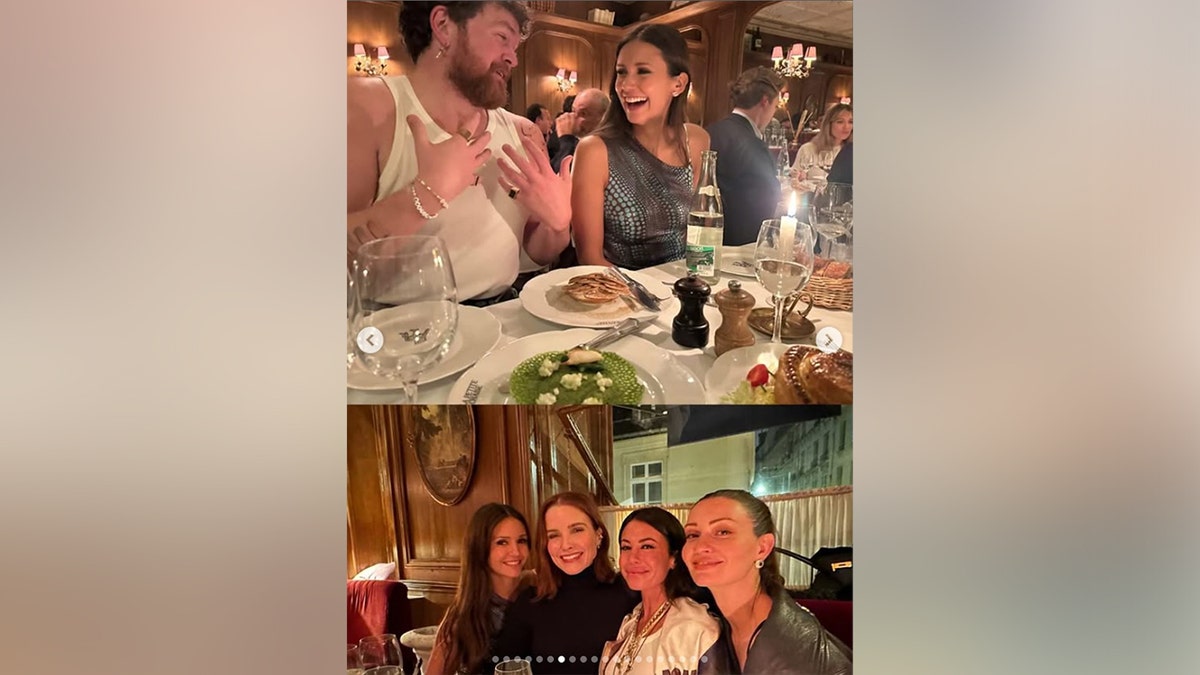 Nina Dobrev out with her friends in Paris.