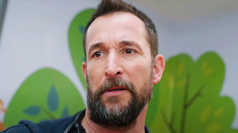 Noah Wyle's  Dr. Michael Robinavitch is seen in closeup in The Pitt