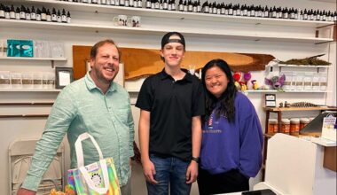 Toby Hayes, left, with his son, Micah, center, and soon to be daughter-in-law at Modern Hippie in Rigby.