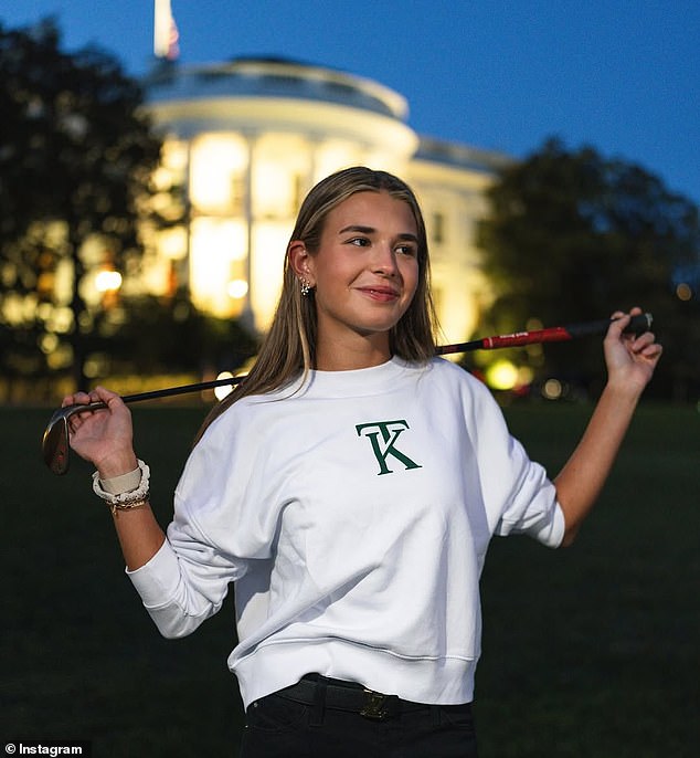 Kai Trump models her new clothing brand in a photo shoot on the White House lawn