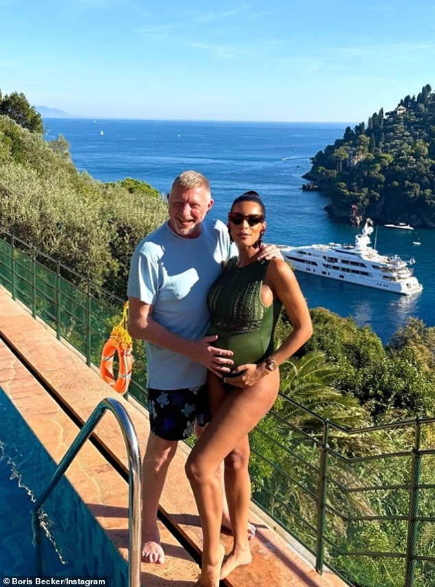 In June they announced they were expecting their first child together and Lilian showed off her blossoming bump as they returned to Portofino for a romantic babymoon in October