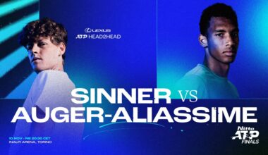 Jannik Sinner leads Felix Auger-Aliassime 3-2 in their Lexus ATP Head2Head series.