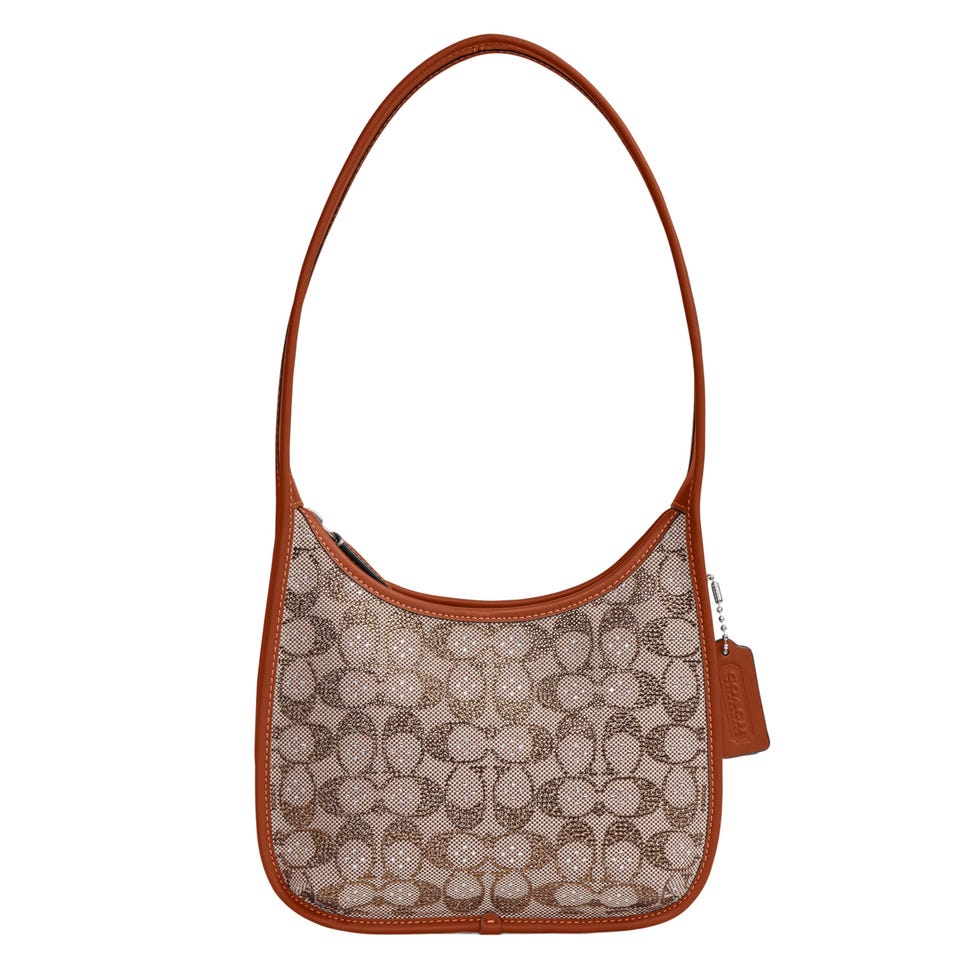 Crystal Signature Jacquard Curve Zip Bag