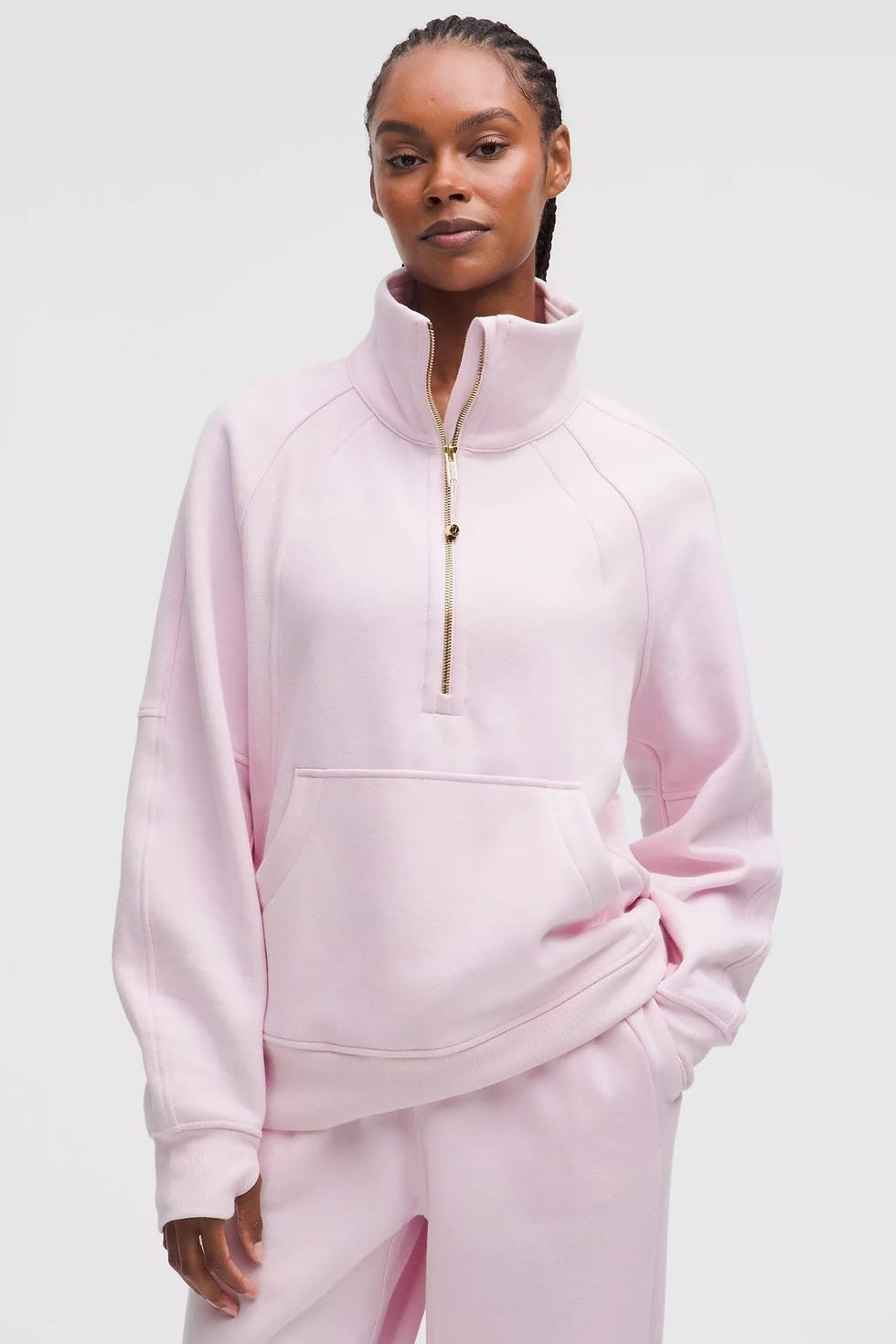 Scuba Oversized Funnel-Neck Half Zip Long
